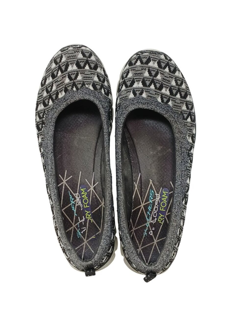 Skechers Air Cooled Memory Foam Size 8.5 SlipOn Comfort Shoes Gray Tribal #4-1 - Picture 1 of 11